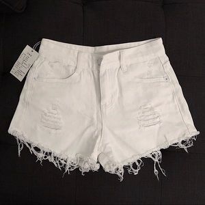 NEVER WORN White Jean Shorts
